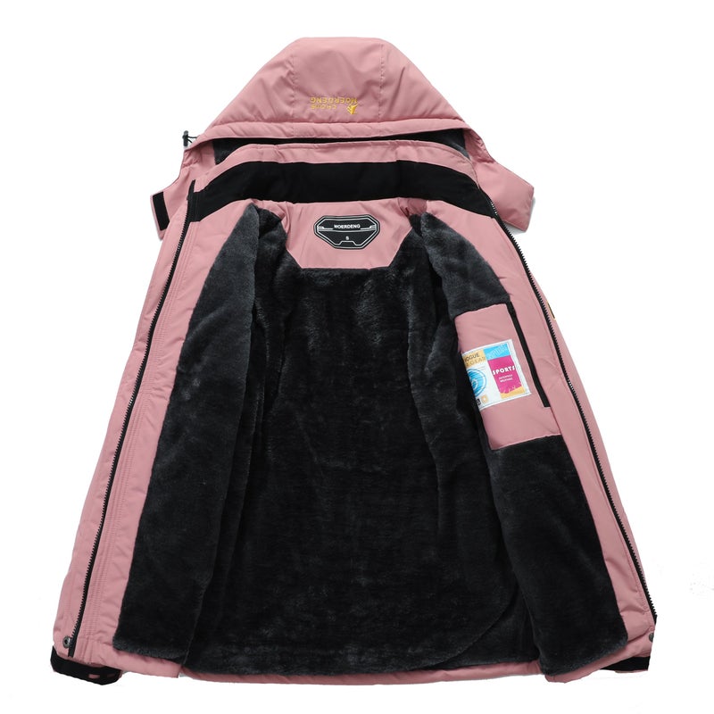 MOERDENG Women's Waterproof Ski Jacket Warm Winter Snow Coat Mountain Windbreaker Hooded Raincoat Jacket - Image 3